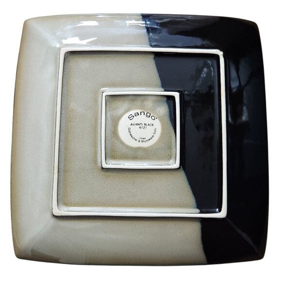 Sango Avanti Black 4721 Square Dinner Plates 11" - Picture 2 of 3